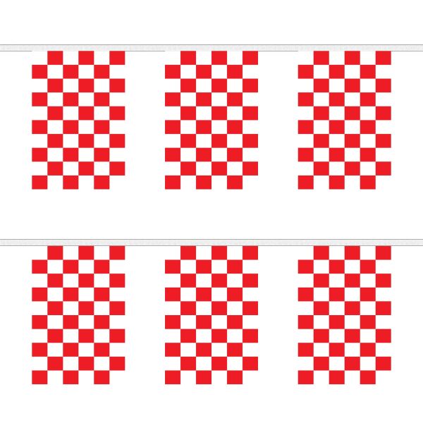 Red and White Check Rectangular Bunting
