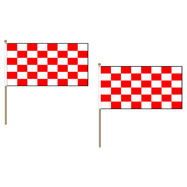 Red and White Check Extra Large Hand Flag