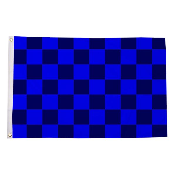 Royal Blue and Navy Blue Check Flag