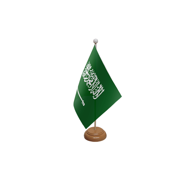 Saudi Arabia Wooden Table Flag