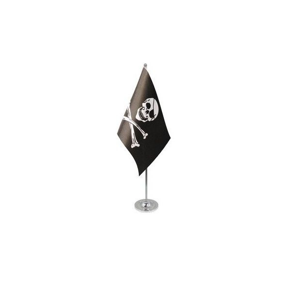 Skull and Crossbones Satin Table Flag