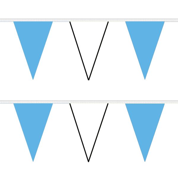 Sky Blue and White Triangle Bunting