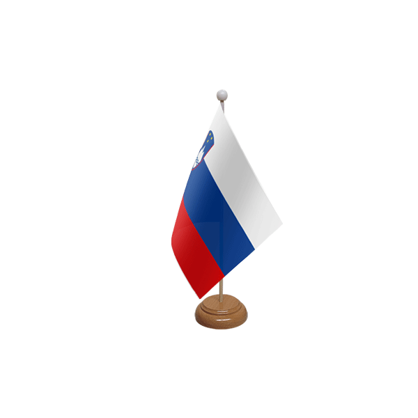 Slovenia Wooden Table Flag