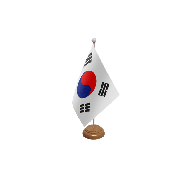 Korea South Wooden Table Flag