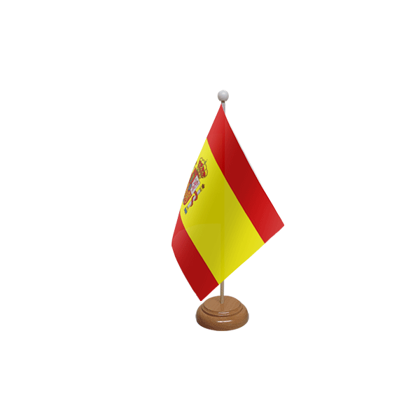 Spain Crest Wooden Table Flag