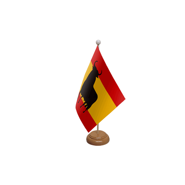 Spanish Bull Wooden Table Flag