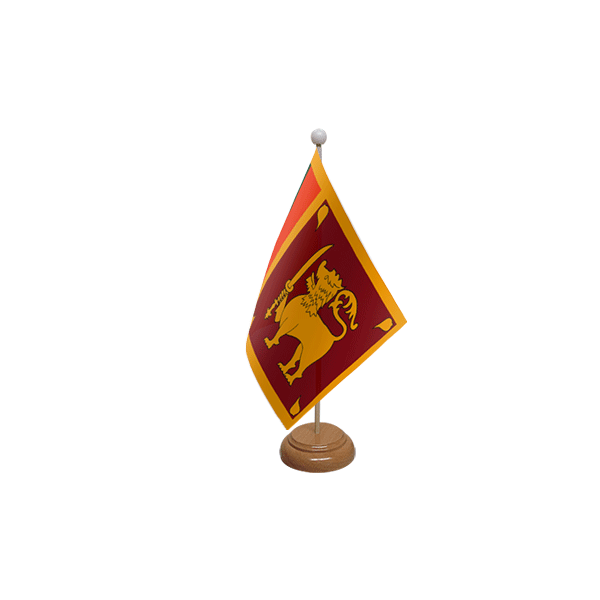 Sri Lanka Wooden Table Flag