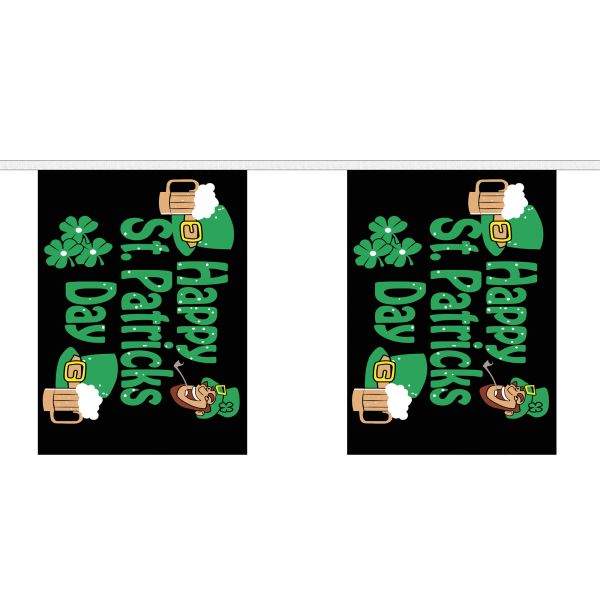 Happy St Patricks Day (Black) Giant Bunting