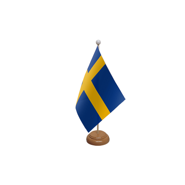 Sweden Wooden Table Flag