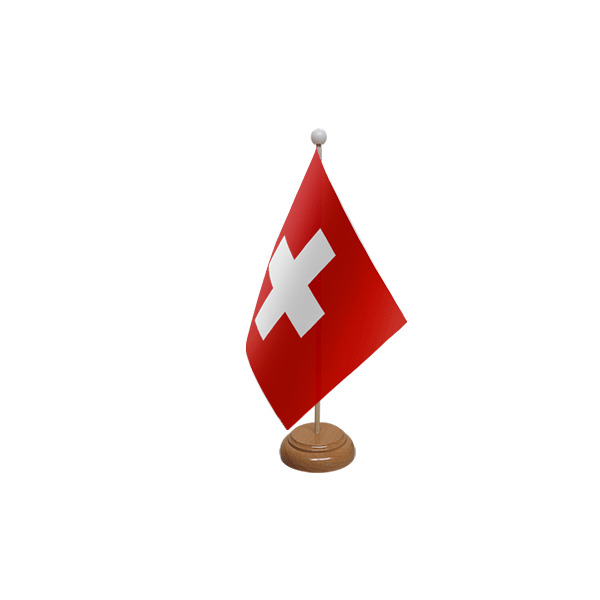 Switzerland Wooden Table Flag