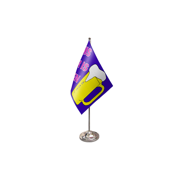 This Bar Is Open Satin Table Flag