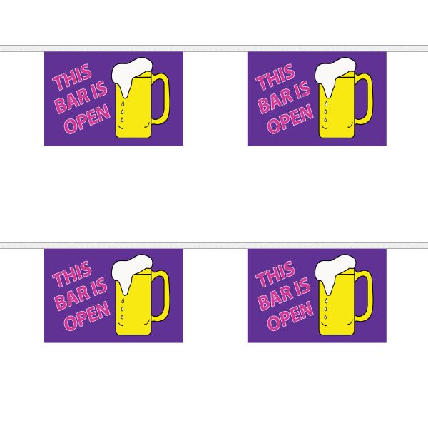 This Bar Is Open Horizontal Rectangular Bunting