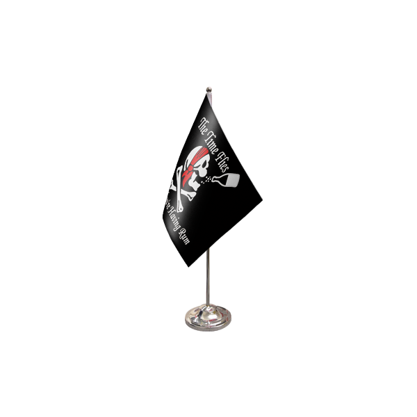 Time Flies When You Have Rum Satin Table Flag