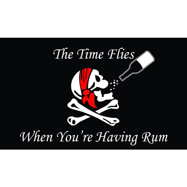 Time Flies When You Have Rum Coffin Drape Flag