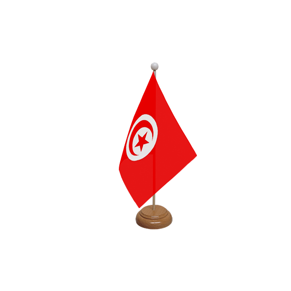 Tunisia Wooden Table Flag