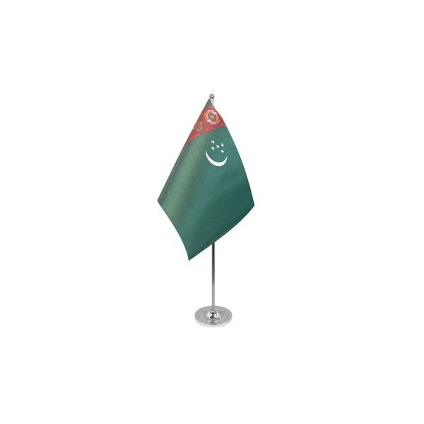 Turkmenistan Satin Table Flag
