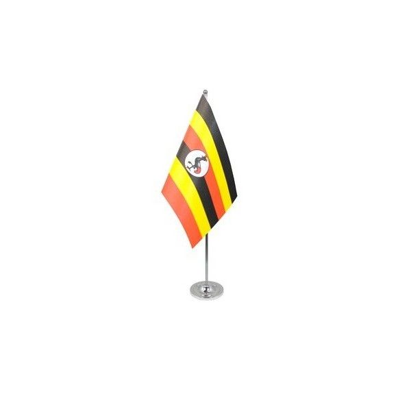 Uganda Satin Table Flag