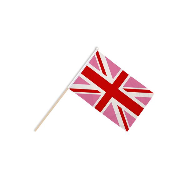 Union Jack Pink Hand Flags