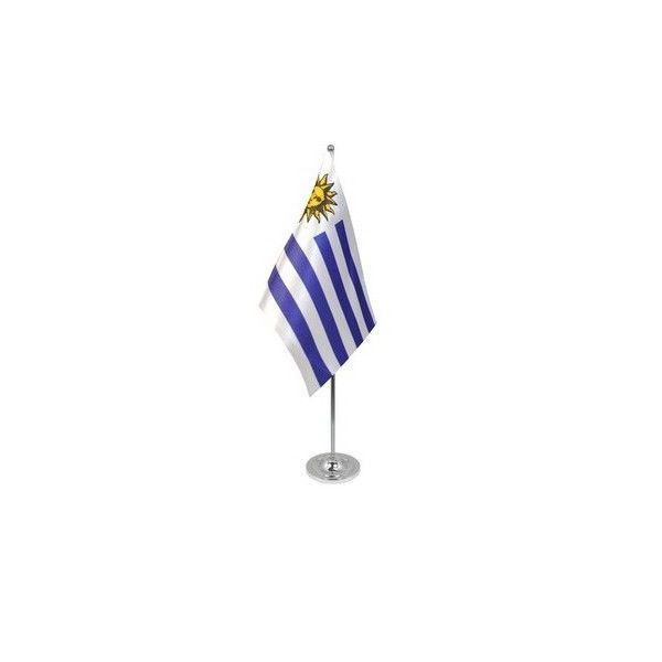 Uruguay Satin Table Flag