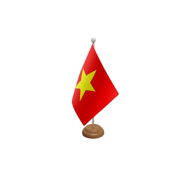 Vietnam Wooden Table Flag