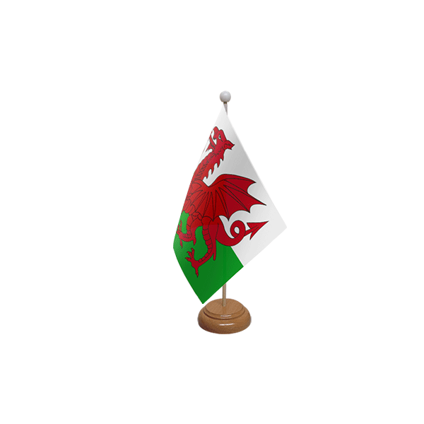 Wales Wooden Table Flag