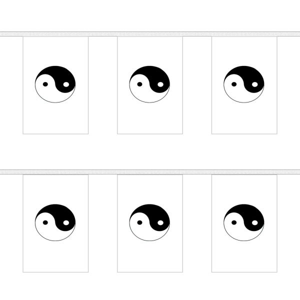Yin Yang (White) Rectangular Bunting