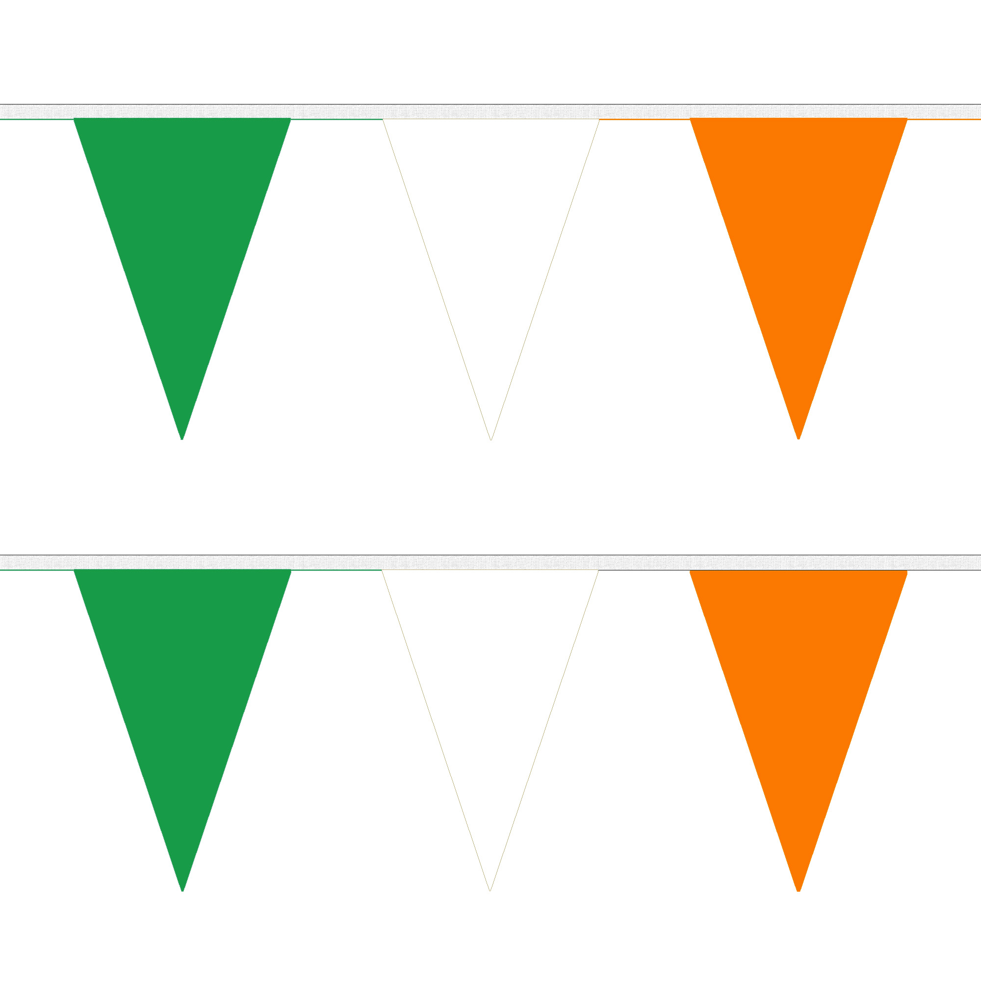 Green, White and Orange Triangle Bunting