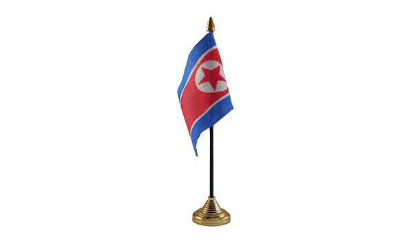 Korea North Small Table Flag