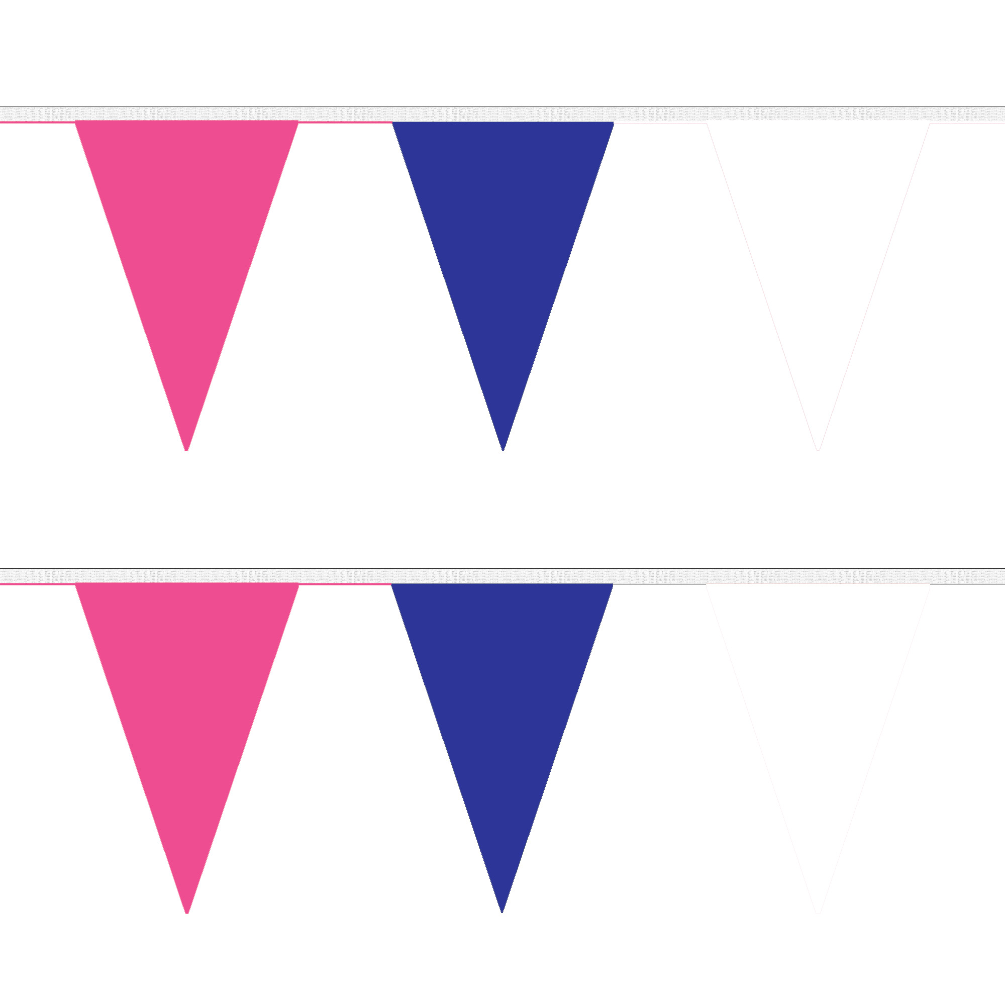 Pink, Blue and White Triangle Bunting