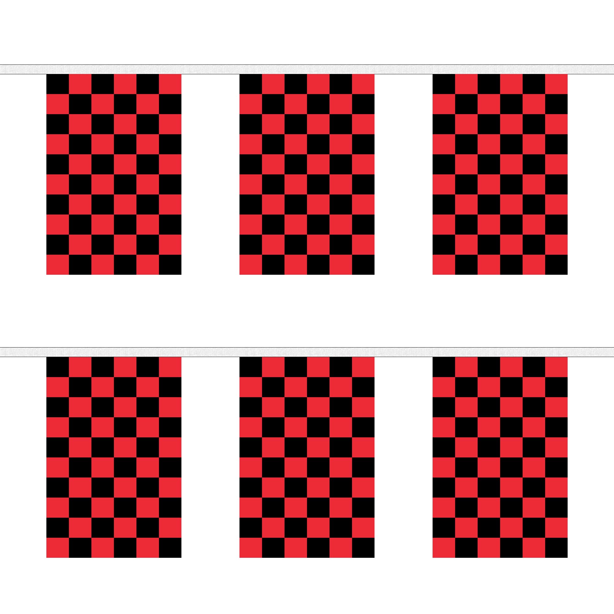 Red and Black Check Rectangular Bunting