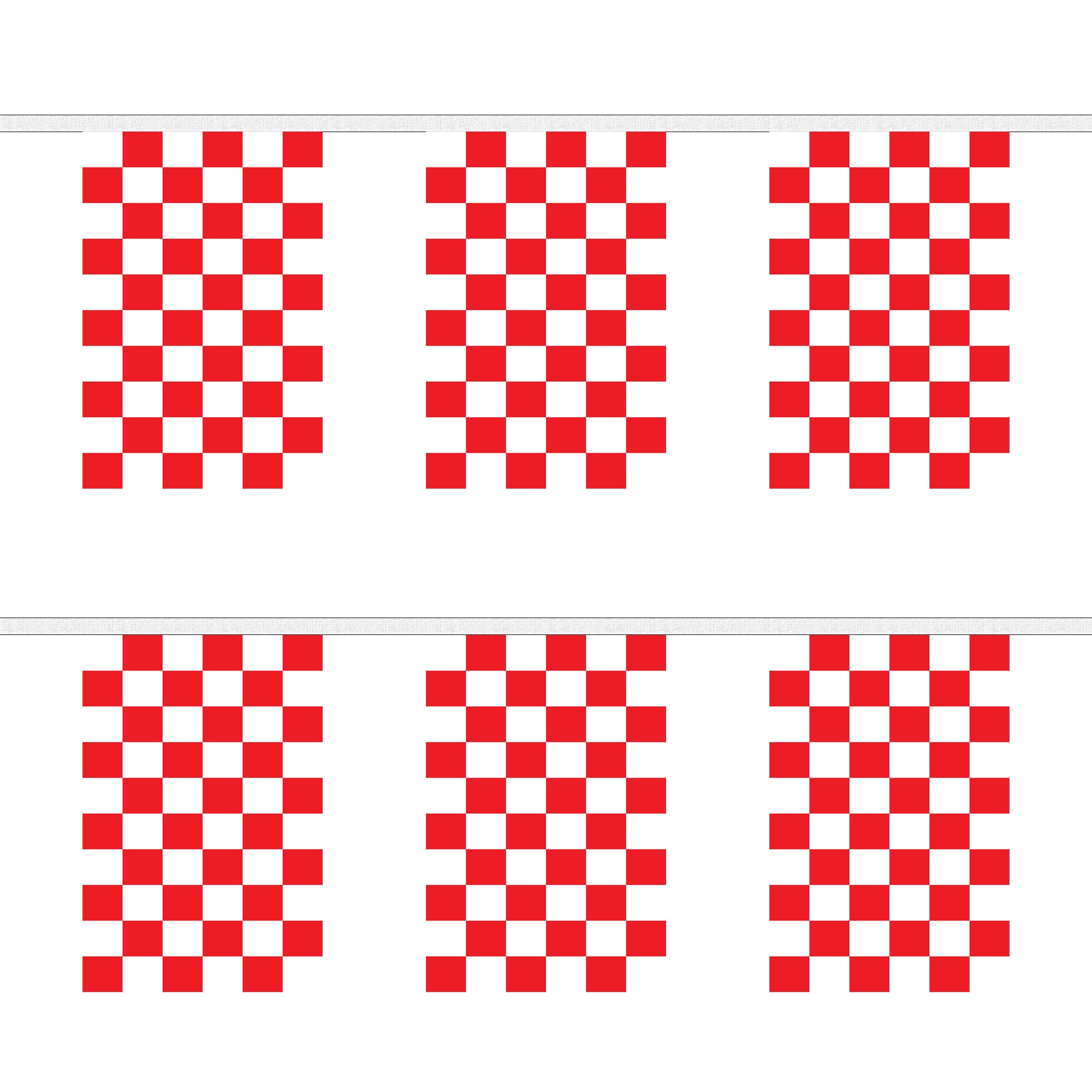 Red and White Check Rectangular Bunting