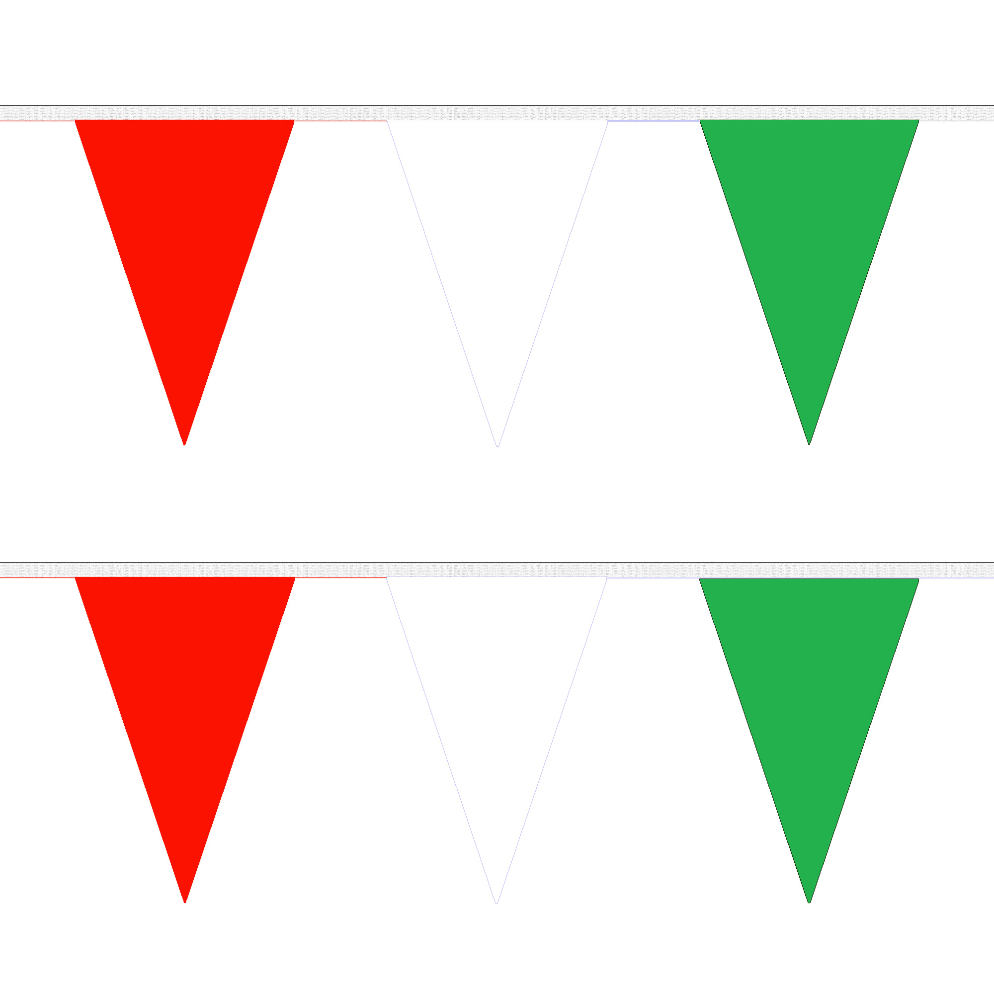 Red, White and Green Triangle Bunting