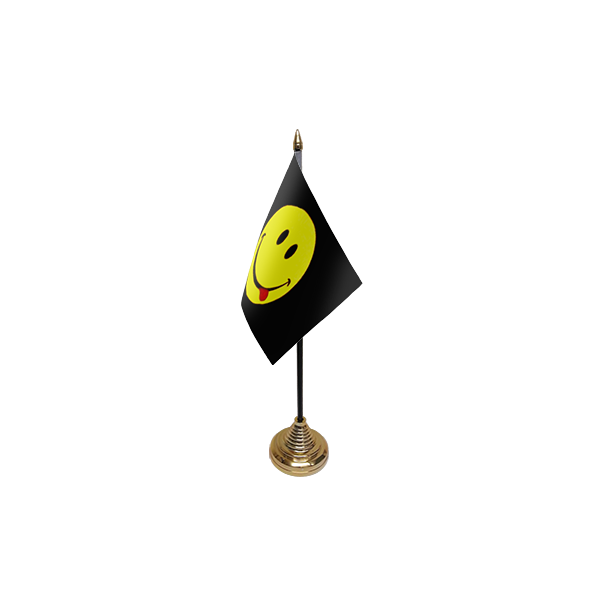 Smiley Face Acid Small Table Flag