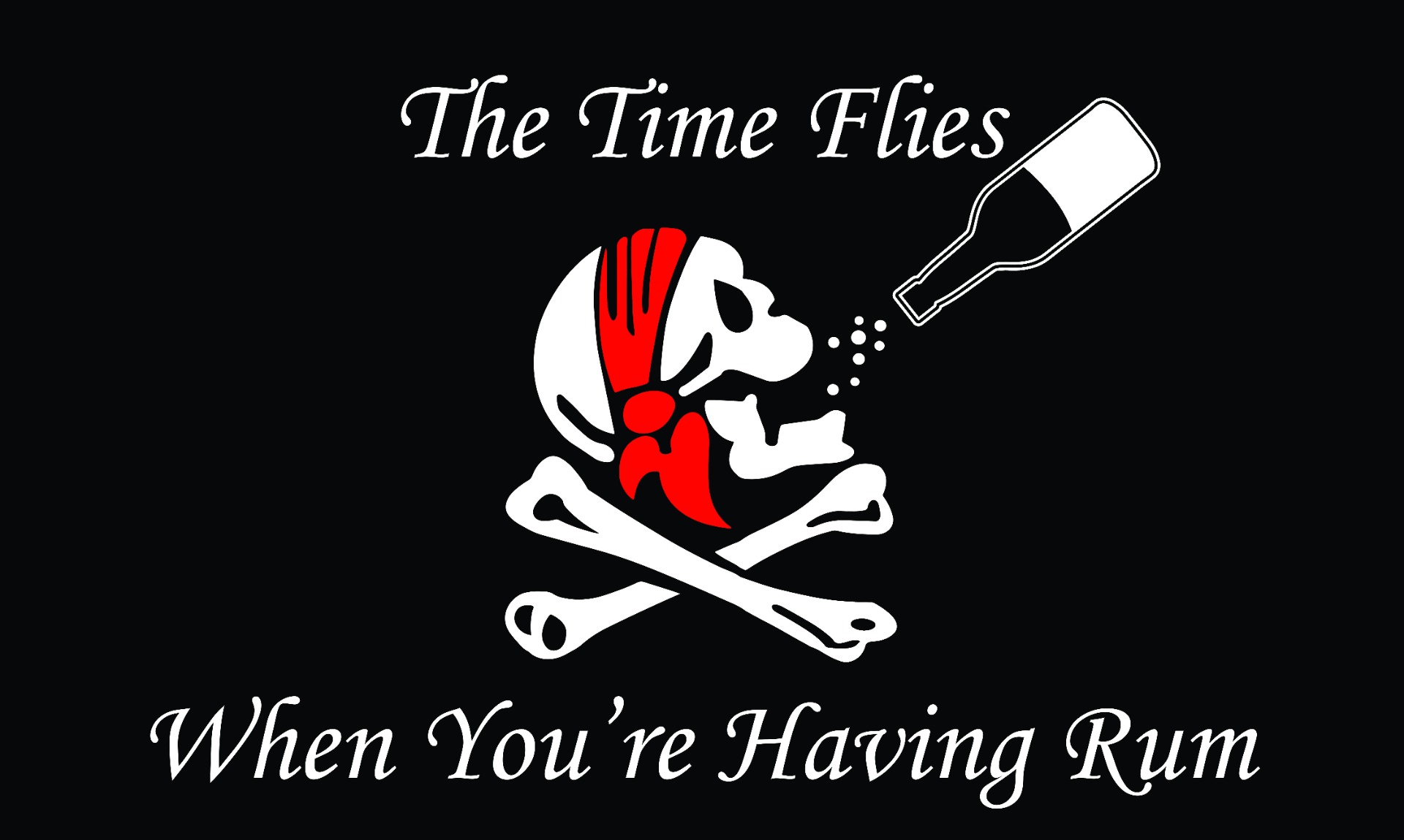 Time Flies When You Have Rum Coffin Drape Flag
