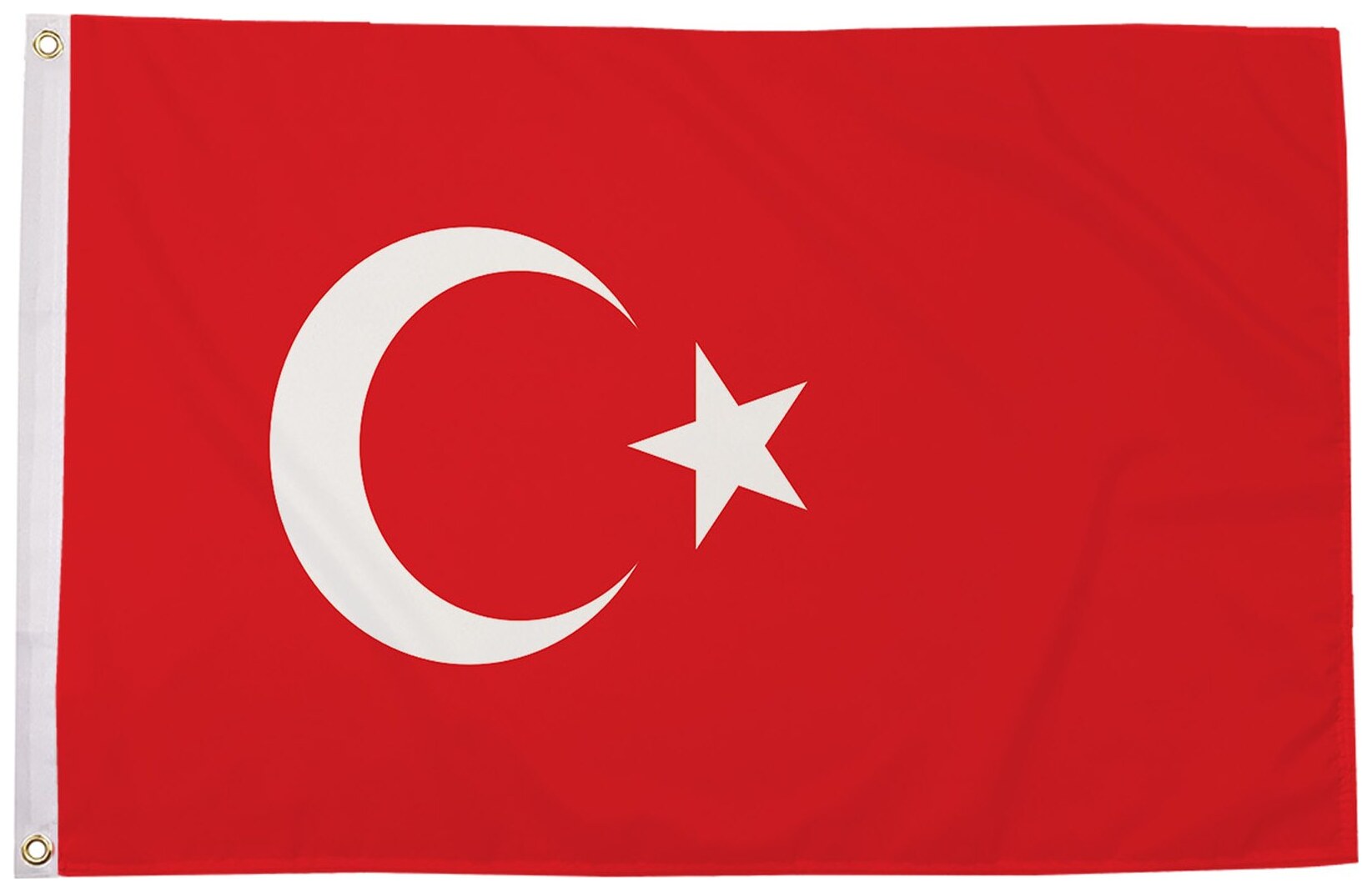 Turkey flag, red with a white crescent and star, 5ft x 3ft