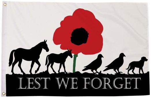 Lest We Forget Animals Flag
