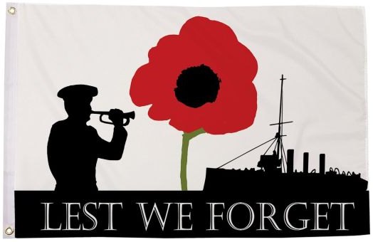 Lest We Forget Navy Flag