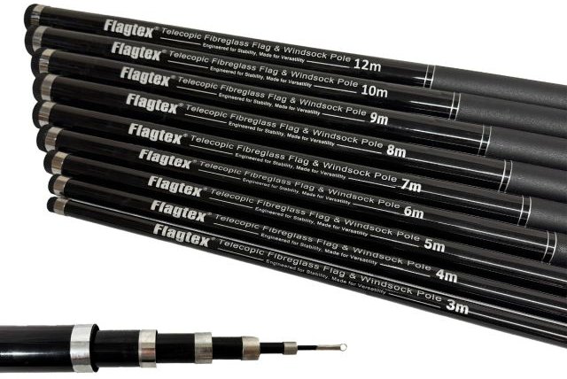 Telescopic flag pole kit